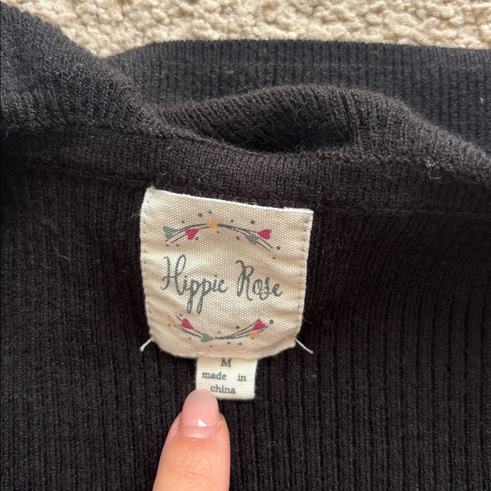 Black Ruffled Cardigan - Picture 2 of 5